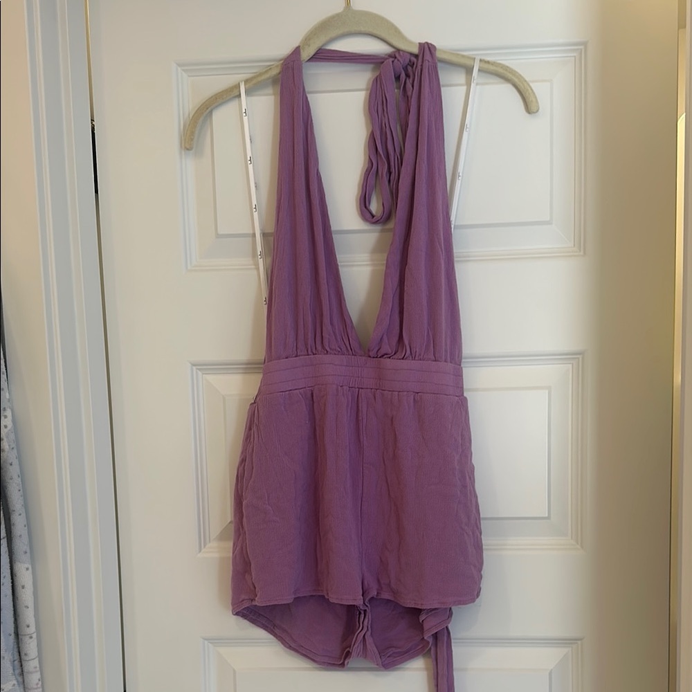 Purple Halter Neck Romper
